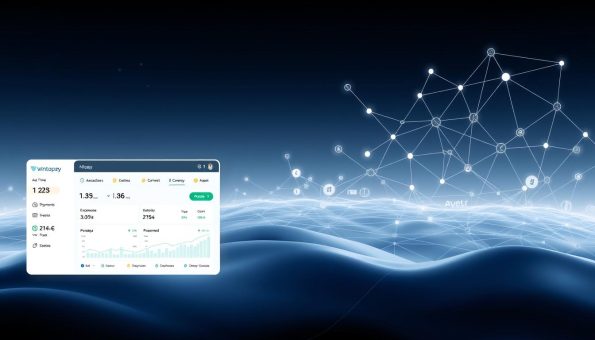 A sleek, modern financial technology interface showcasing the seamless cross-border payment capabilities of Wintopay. In the foreground, a minimalist dashboard displays real-time transaction data, exchange rates, and payment status. The middle ground features stylized icons and glyphs representing the global reach and multicurrency support of the platform. In the background, a network of interconnected nodes and lines visualizes the secure, distributed infrastructure enabling swift, reliable transactions across borders. The overall tone is one of sophistication, efficiency, and technological prowess, reflecting Wintopay's position as a leading cross-border payment solution. A sleek, modern financial technology interface showcasing the seamless cross-border payment capabilities of Wintopay. In the foreground, a minimalist dashboard displays real-time transaction data, exchange rates, and payment status. The middle ground features stylized icons and glyphs representing the global reach and multicurrency support of the platform. In the background, a network of interconnected nodes and lines visualizes the secure, distributed infrastructure enabling swift, reliable transactions across borders. The overall tone is one of sophistication, efficiency, and technological prowess, reflecting Wintopay's position as a leading cross-border payment solution.
